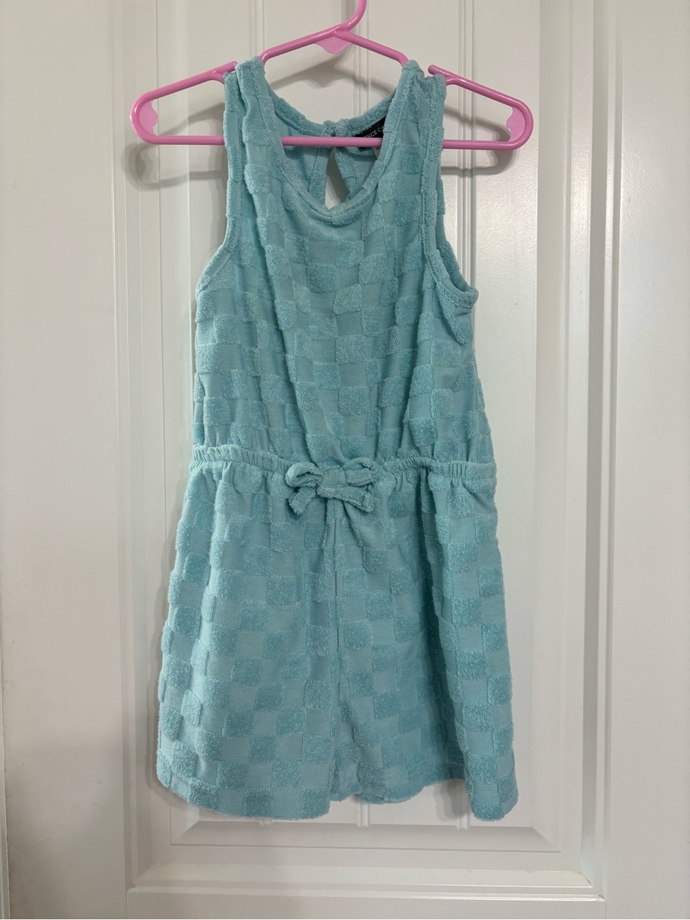 Vince Camuto Girls' Aqua Textured Tank Dress with Waist Tie